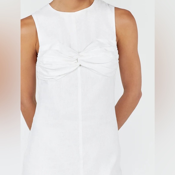 NWT DISSH Bertie White Linen Midi Dress Size 2 - Picture 3 of 10